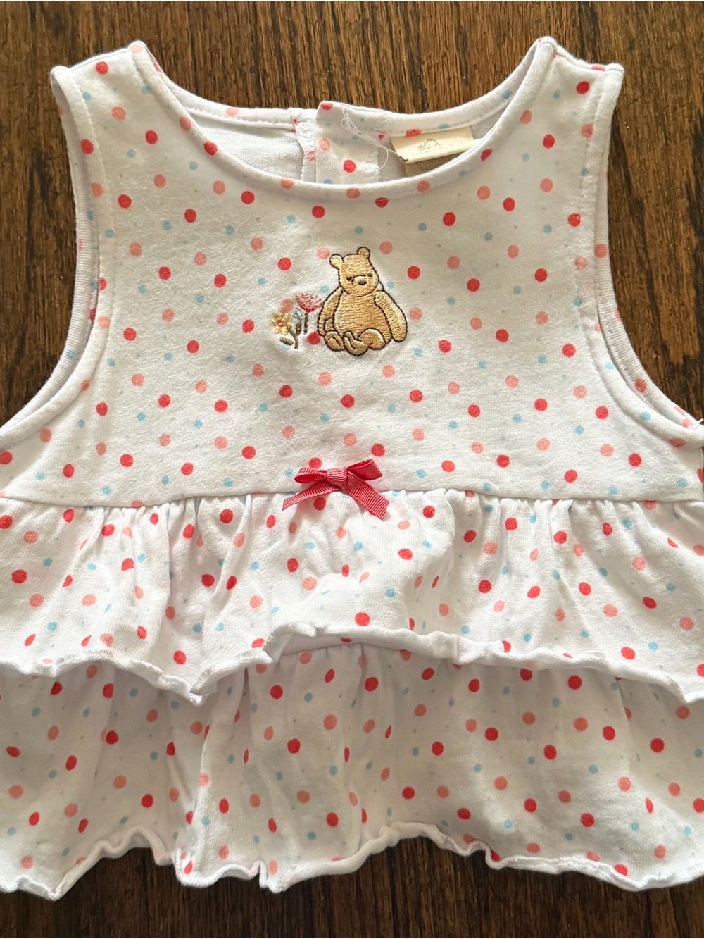 VINTAGE Classic Pooh Polka Dot Baby Tank